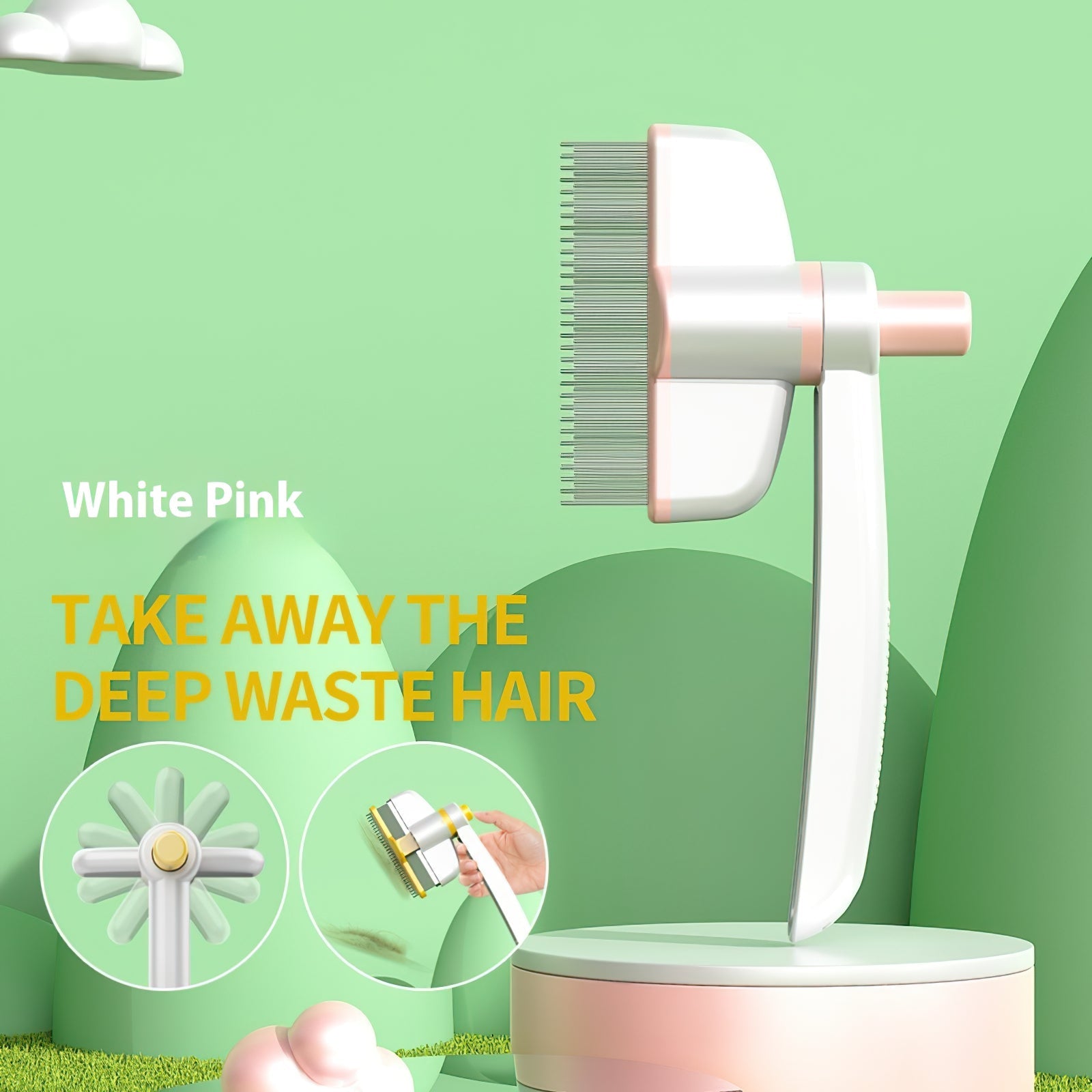 Self Cleaning Slicker Brush - Skin Friendly Deshedding Grooming Tool for Dogs & Cats, Versatile Hair Removal for Shedding & Haired Pets,