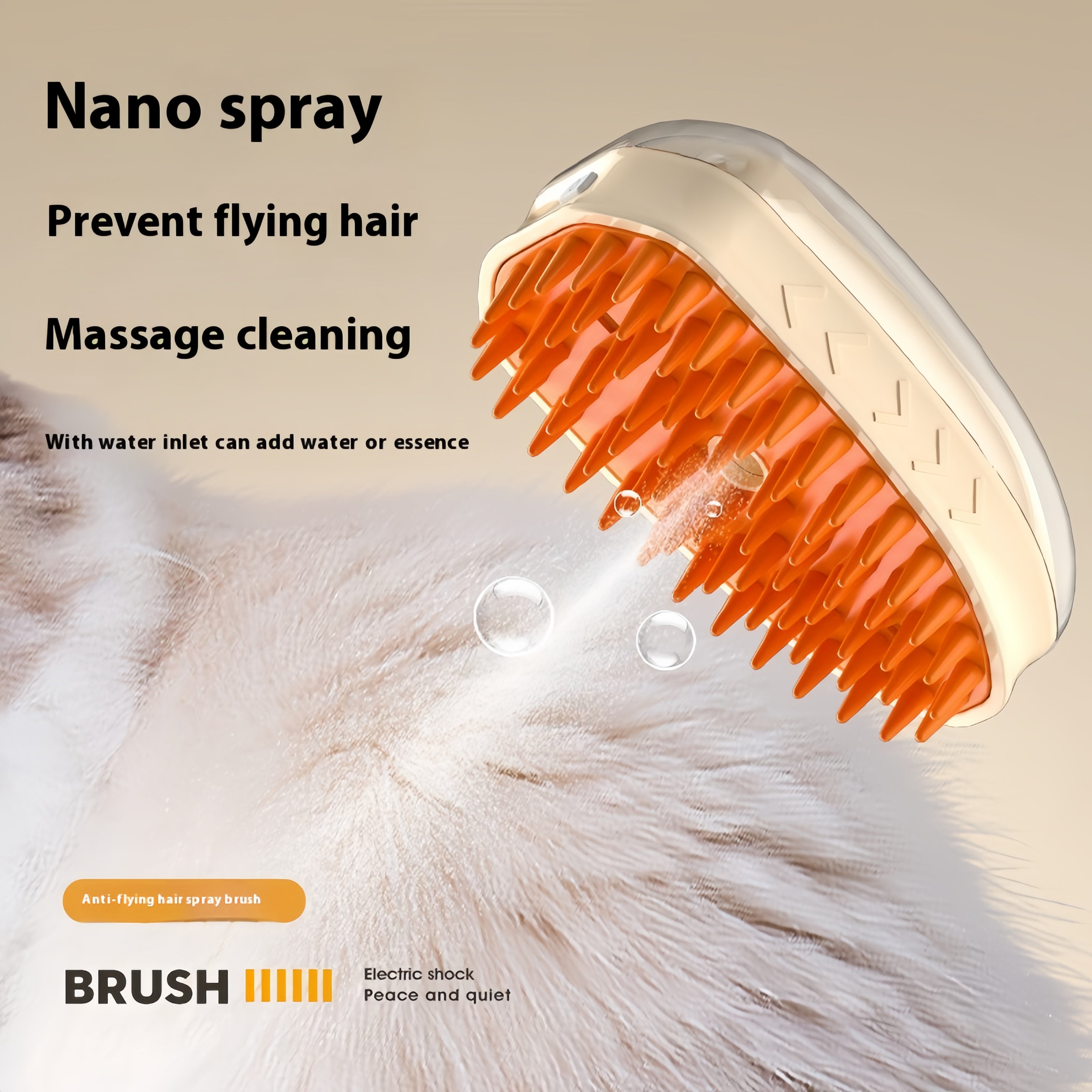 4-in-1 Steam Brush for Dogs & Cats - Pet Grooming Brush with Steam, Deshedding, Bath Spray & Massage, Professional Grooming Tool for Indoor Cats and Long/Short Hair Pets