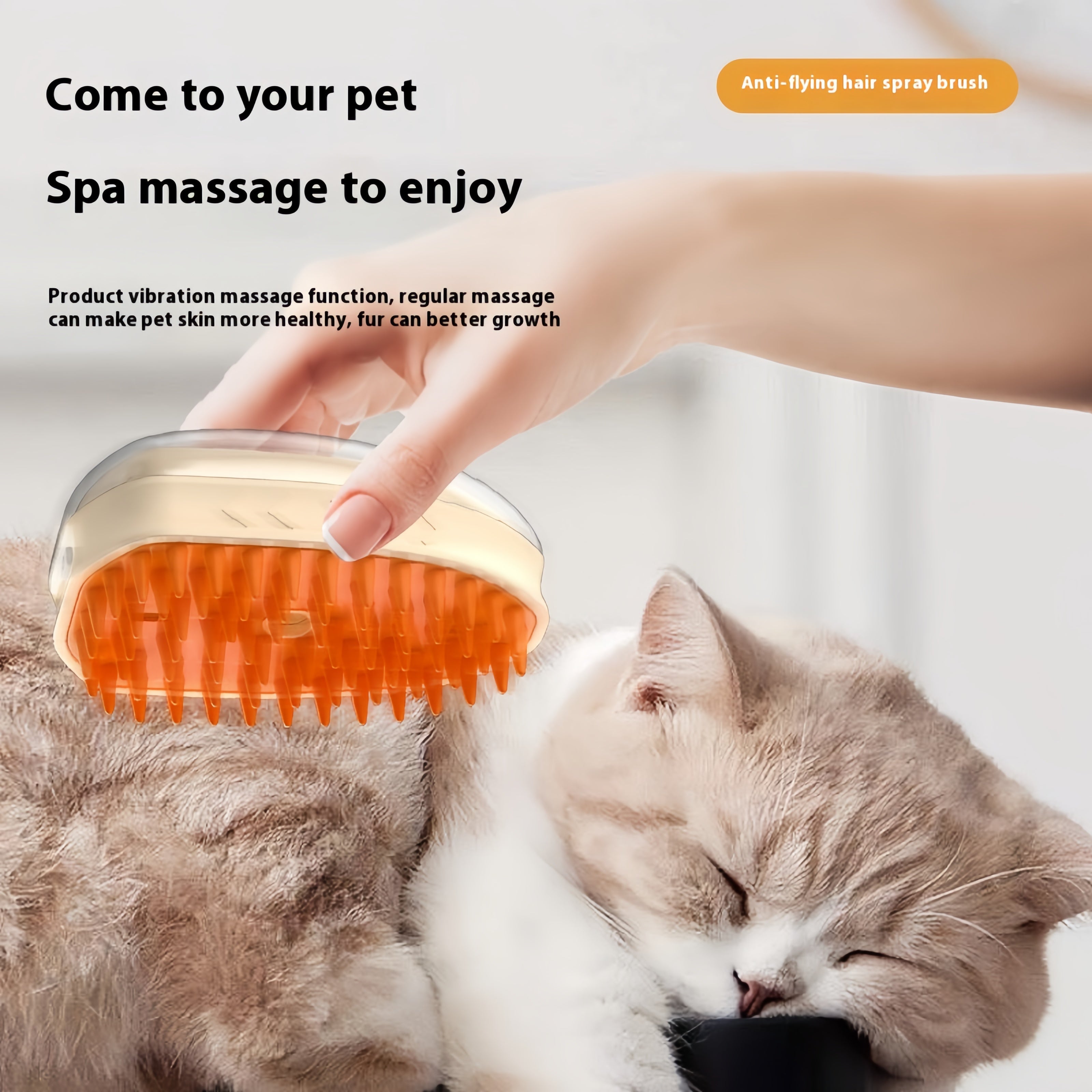 4-in-1 Steam Brush for Dogs & Cats - Pet Grooming Brush with Steam, Deshedding, Bath Spray & Massage, Professional Grooming Tool for Indoor Cats and Long/Short Hair Pets