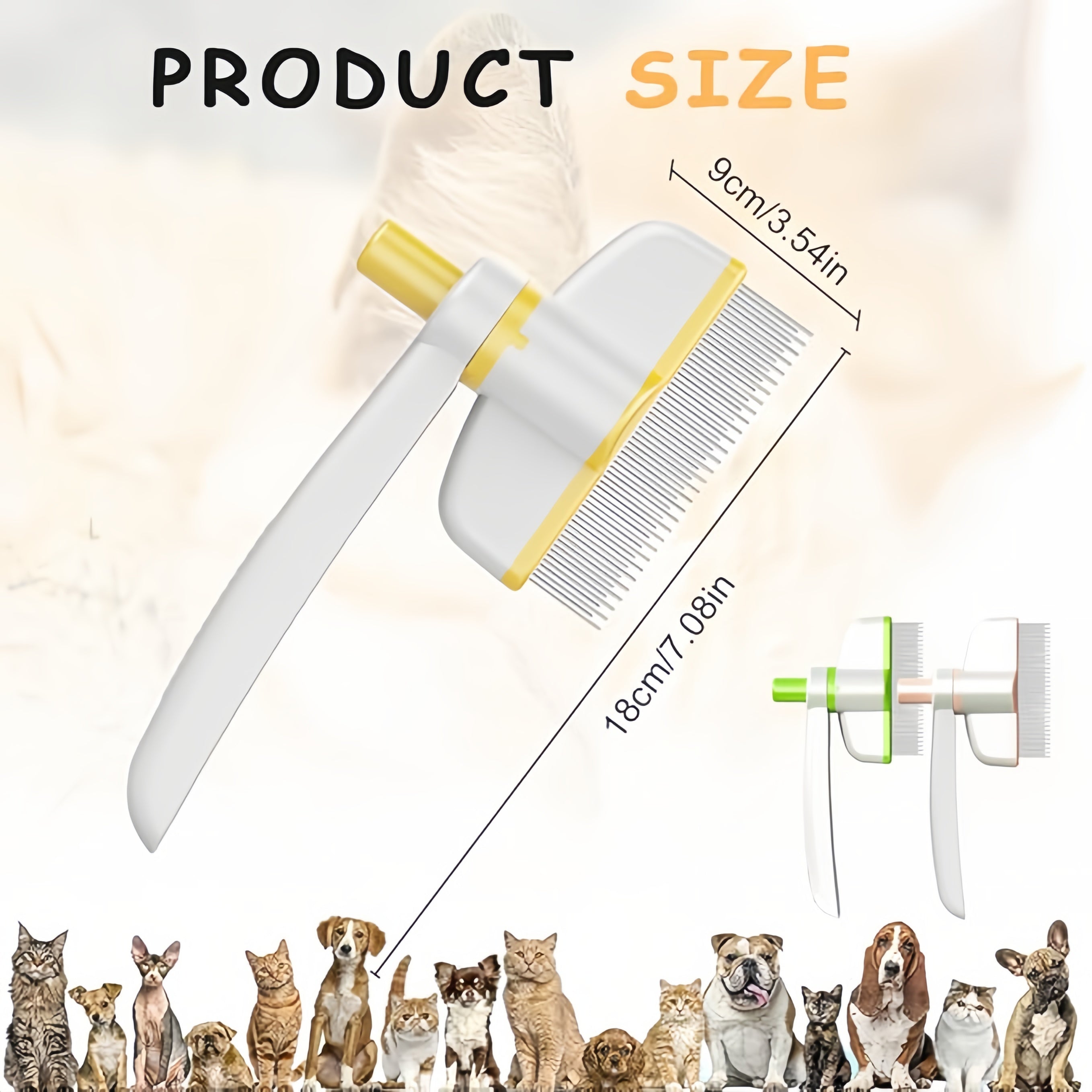 Self Cleaning Slicker Brush - Skin Friendly Deshedding Grooming Tool for Dogs & Cats, Versatile Hair Removal for Shedding & Haired Pets,