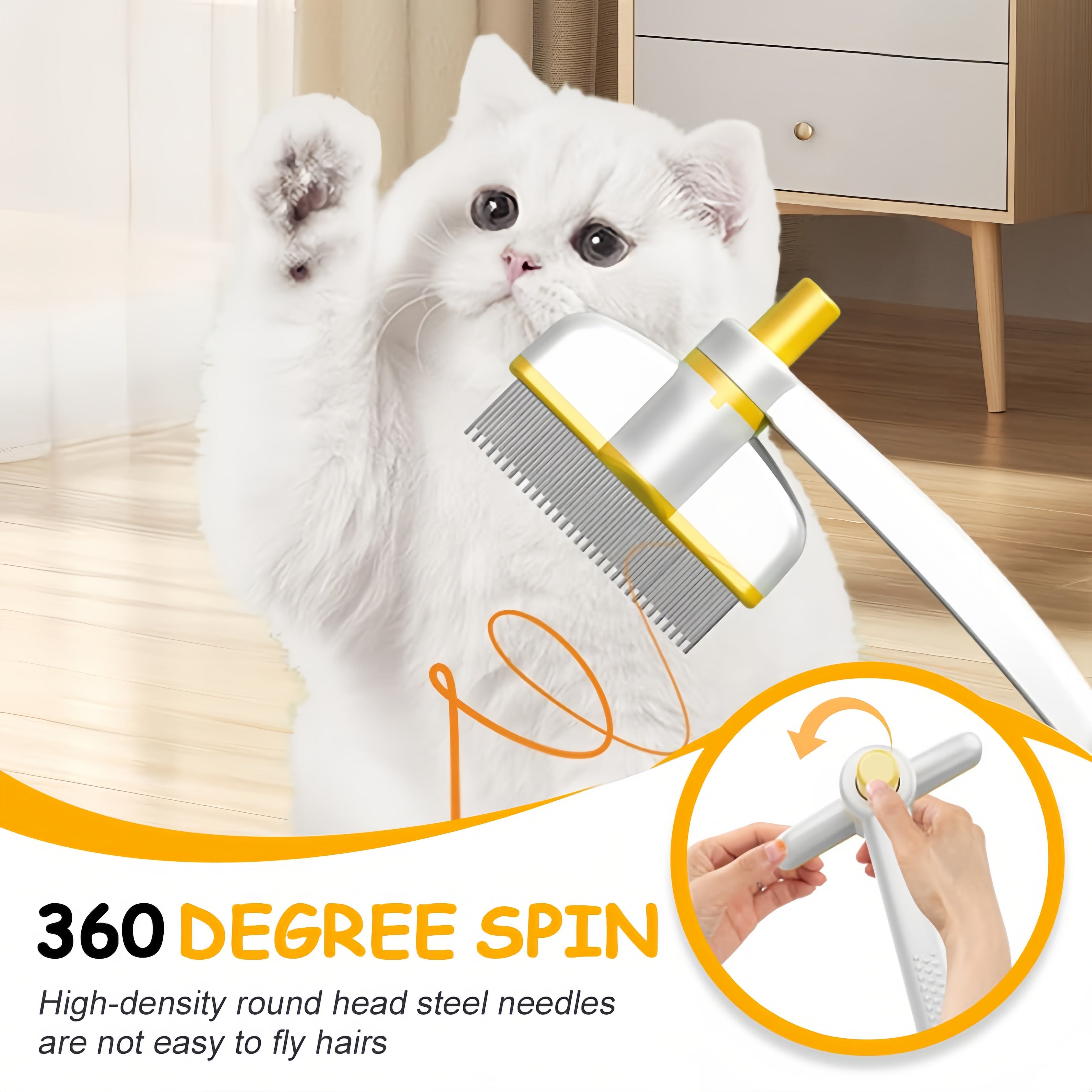 Self Cleaning Slicker Brush - Skin Friendly Deshedding Grooming Tool for Dogs & Cats, Versatile Hair Removal for Shedding & Haired Pets,