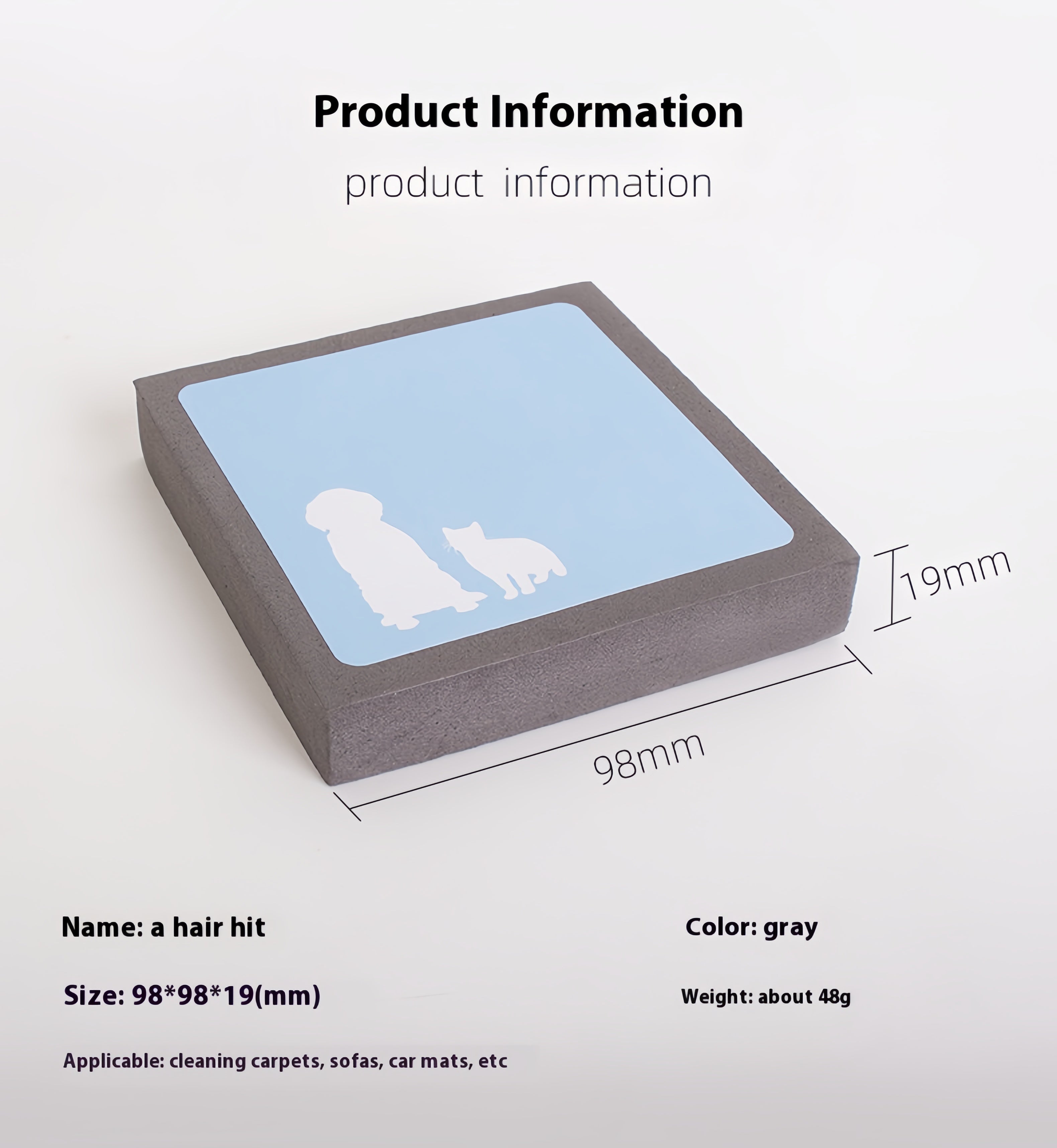 Pet Hair Removal Device for Sofa & Carpet Effective Hair Cleaning Floating Hair Removal Shaved Surfaces Enhanced Cleanliness