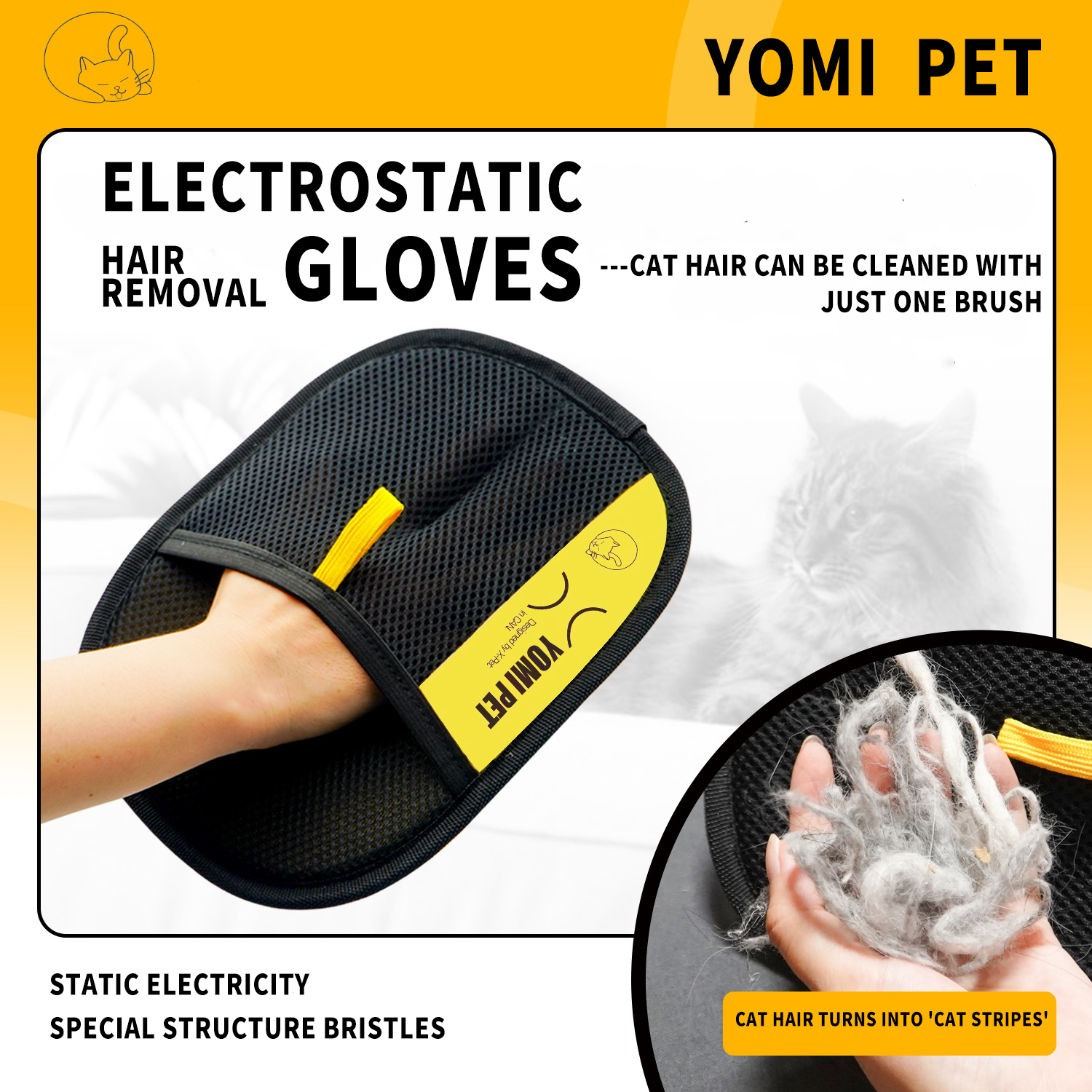 YOMI PET Pet hair cleaning gloves