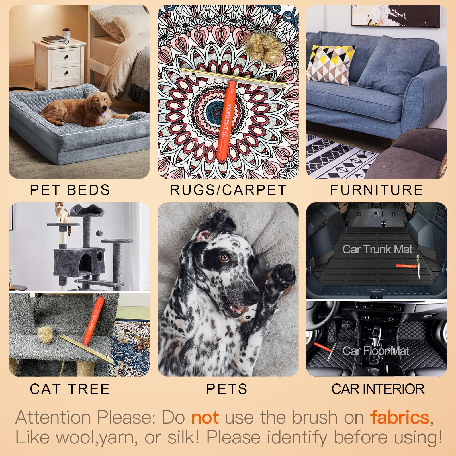 Pet Hair Removal Tool for Carpets Reusable Dog Cat Hair Scraper Single Item for Rugs Mats Efficient Pet Hair Remover - Shedding Grooming Kit - Sheddingblade