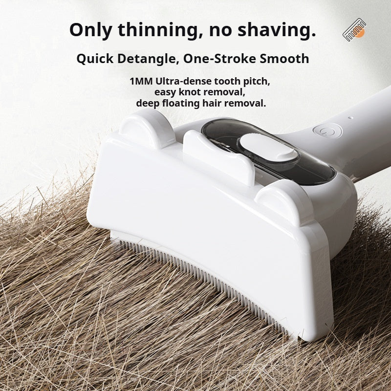 Pet hair cleaning tool, with its own spray cleaning a wide curved lower brush, easy to remove pet hair, loose hair remover for dogs and cats (white)