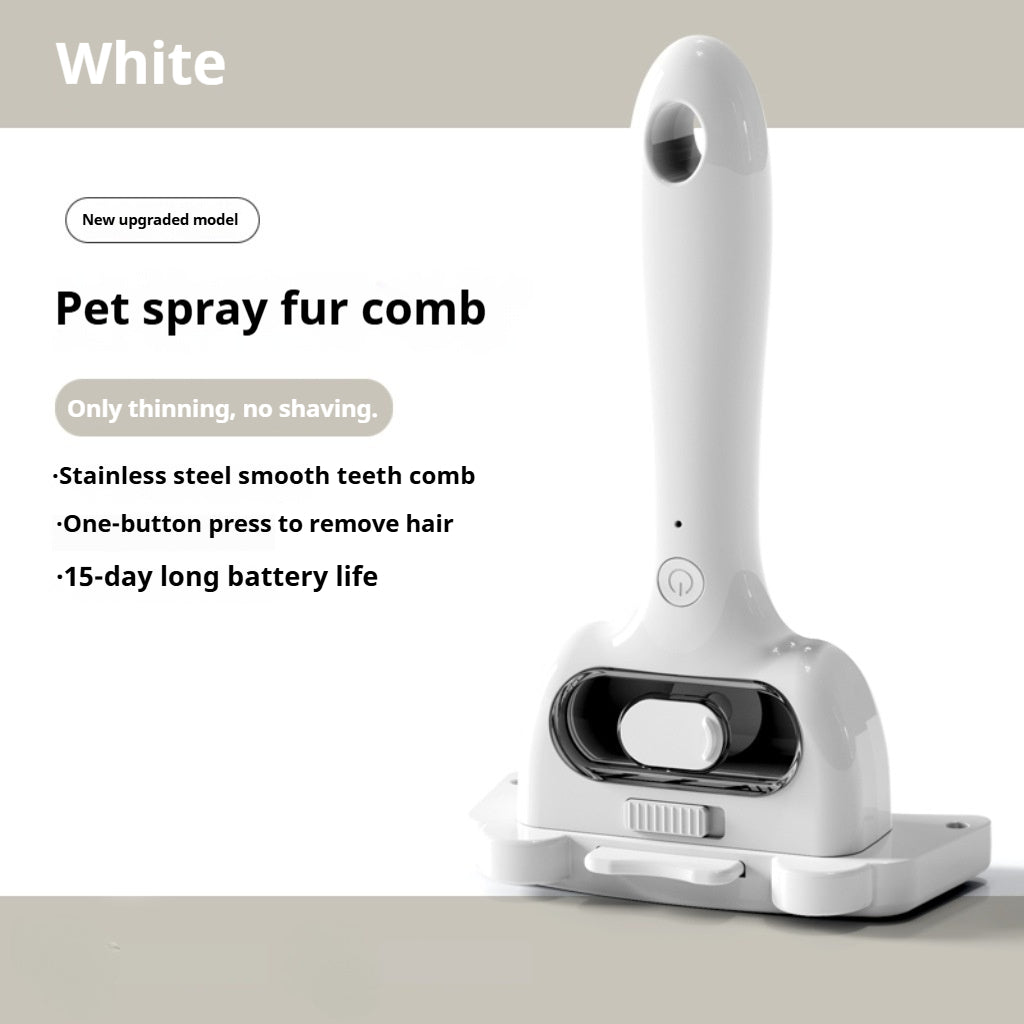 Pet hair cleaning tool, with its own spray cleaning a wide curved lower brush, easy to remove pet hair, loose hair remover for dogs and cats (white)